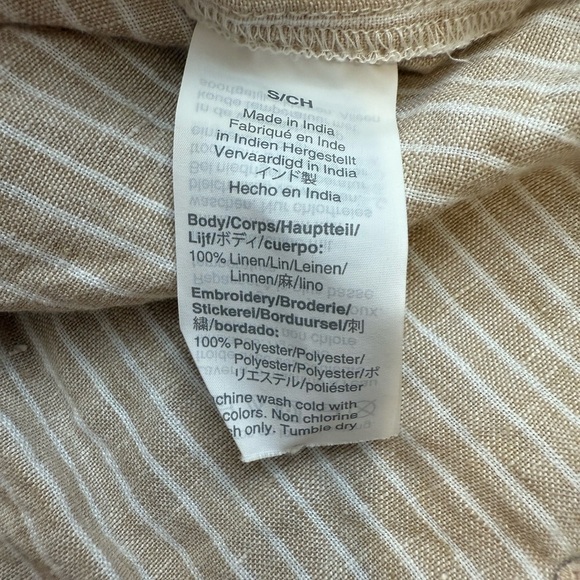 J. Crew Linen Embroidered Long Sleeve Tunic Small - Picture 6 of 7